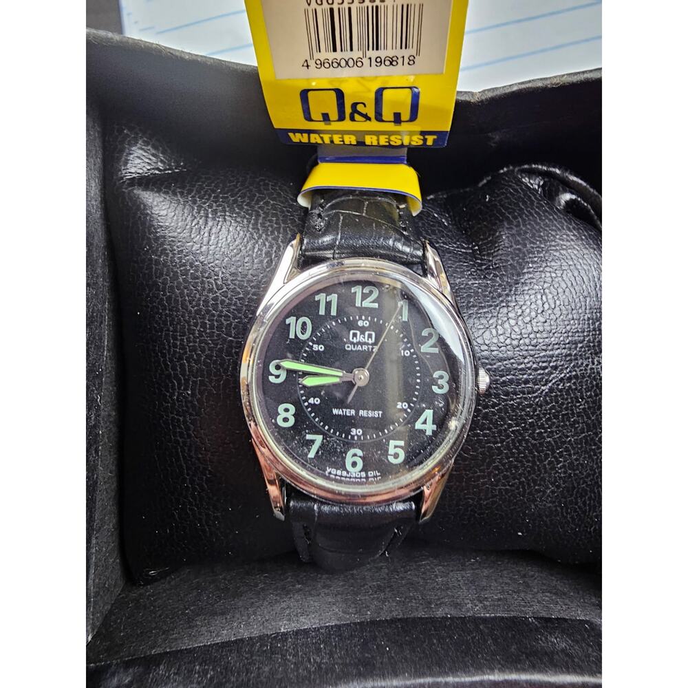 Q&Q by Citizen Quartz Watch Black Dial Luminous Arabic Numerals VG69J305Y New